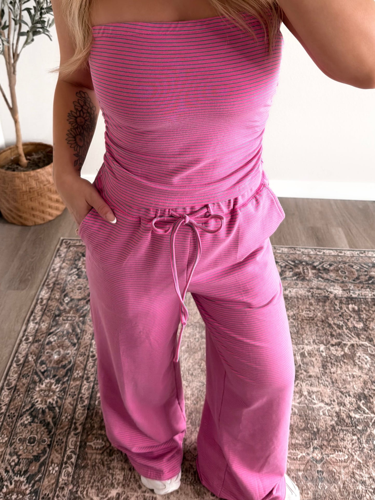 On Repeat Striped Set / Pink-Green