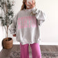 "Mother" Oversized Mockneck / Pink Stripe