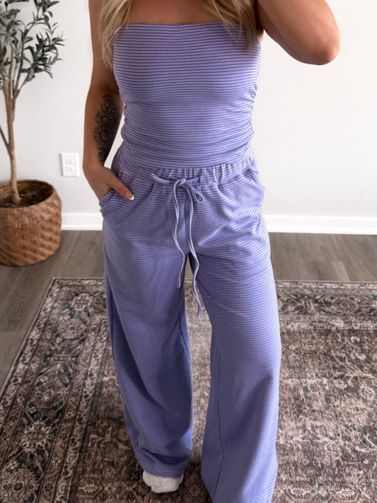 On Repeat Striped Set / Lavender-Blue