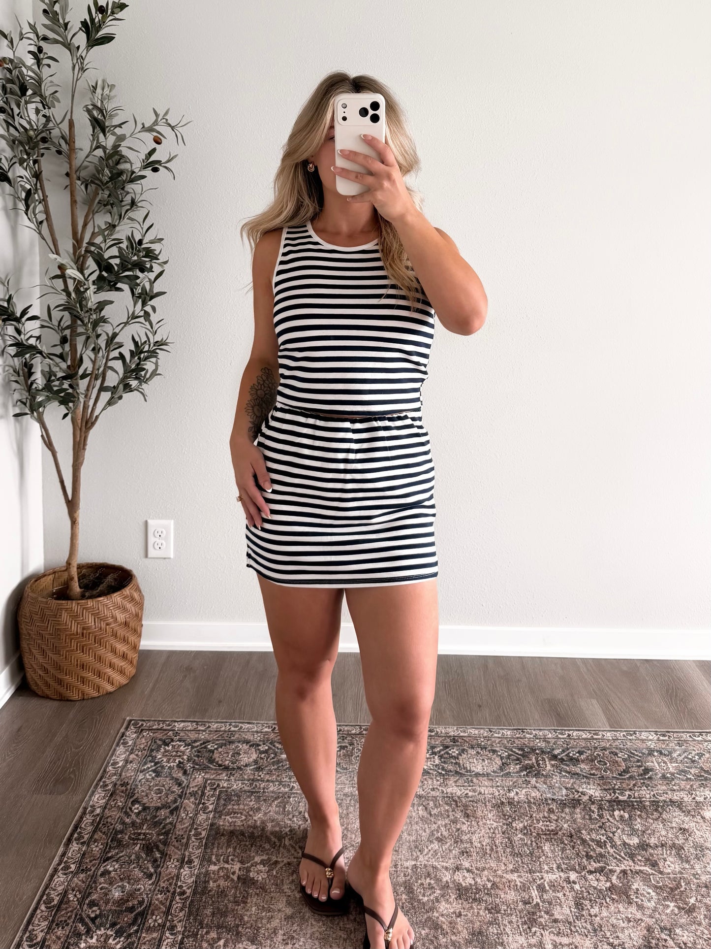 Weekend Rally Striped Skort Set