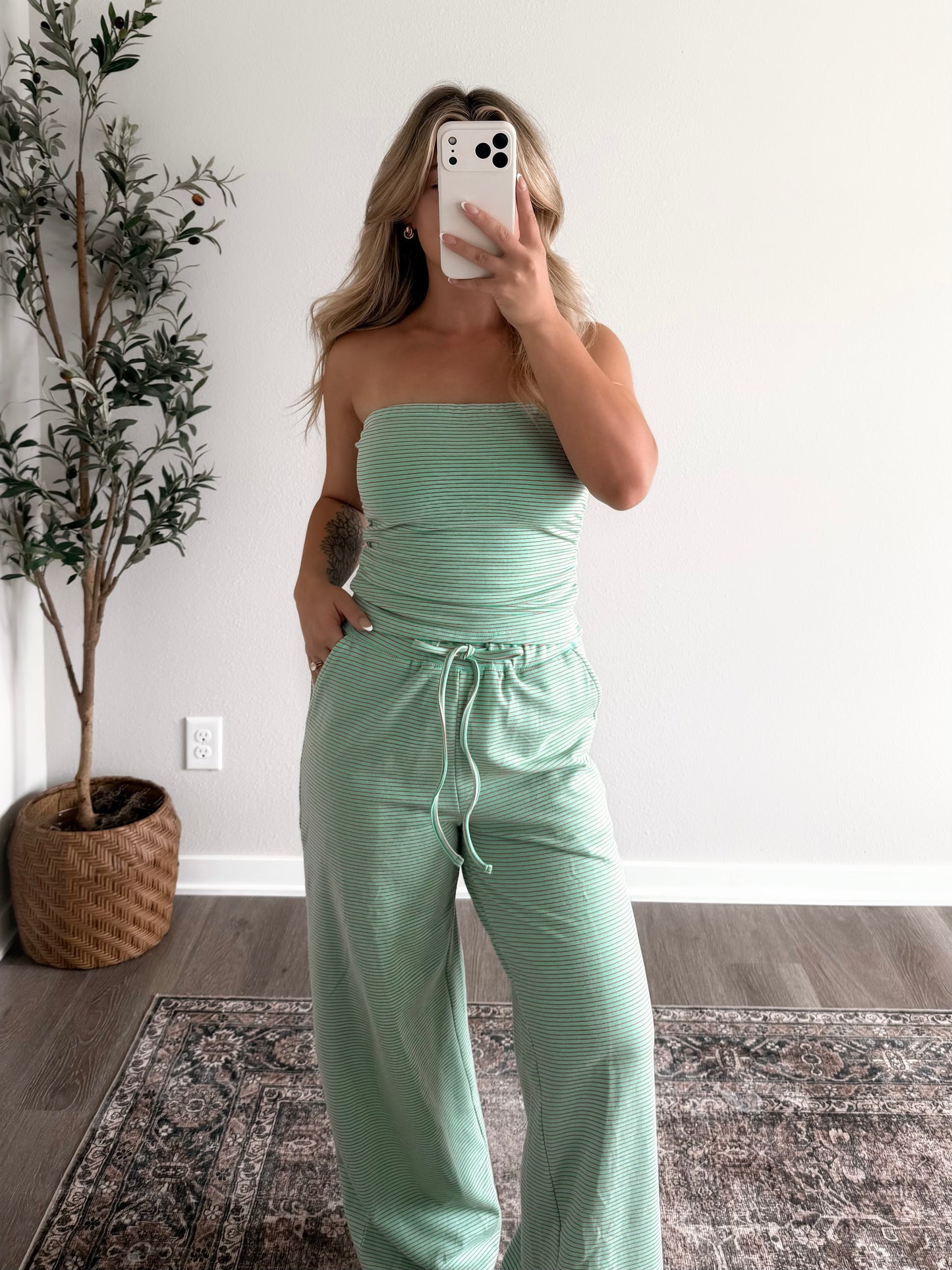 On Repeat Striped Set / Mint Orange