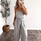 Lounge Line Barrel Jumpsuit / Grey Floral