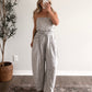 Lounge Line Barrel Jumpsuit / Grey Floral