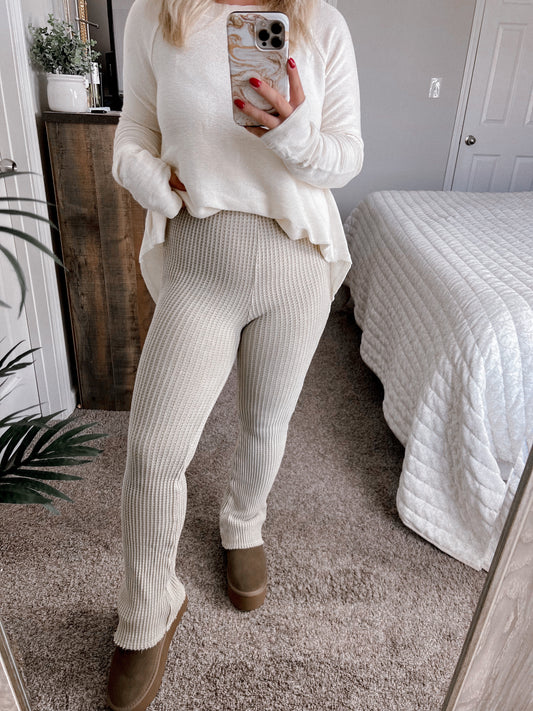 Coffee In An IV Waffle Knit Pants Final Sale