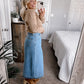 Rory Denim High Waisted Midi Skirt