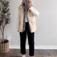 Daily Wear Denim Layered Puffer Vest / Vanilla