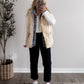 Daily Wear Denim Layered Puffer Vest / Vanilla
