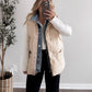 Daily Wear Denim Layered Puffer Vest / Vanilla