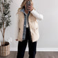Daily Wear Denim Layered Puffer Vest / Vanilla