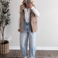 Daily Wear Denim Layered Puffer Vest / Mocha (Restocking Soon)
