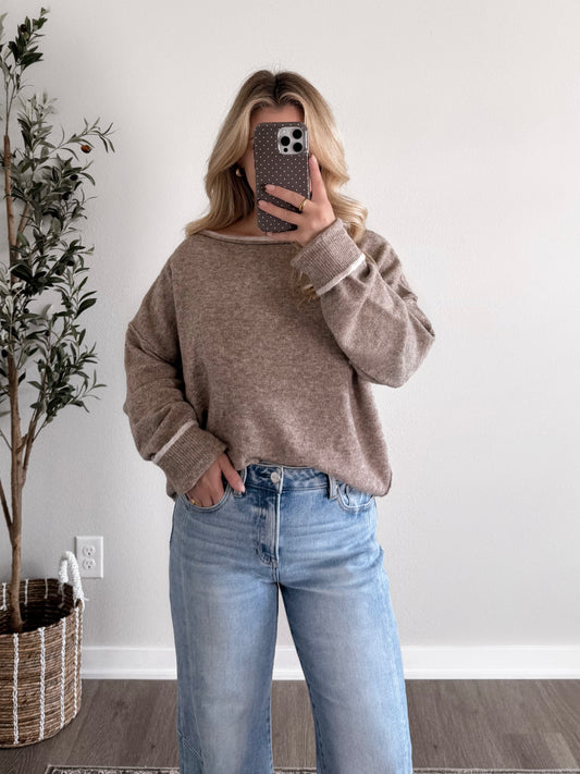 Morning Brew Boat Neck Sweater