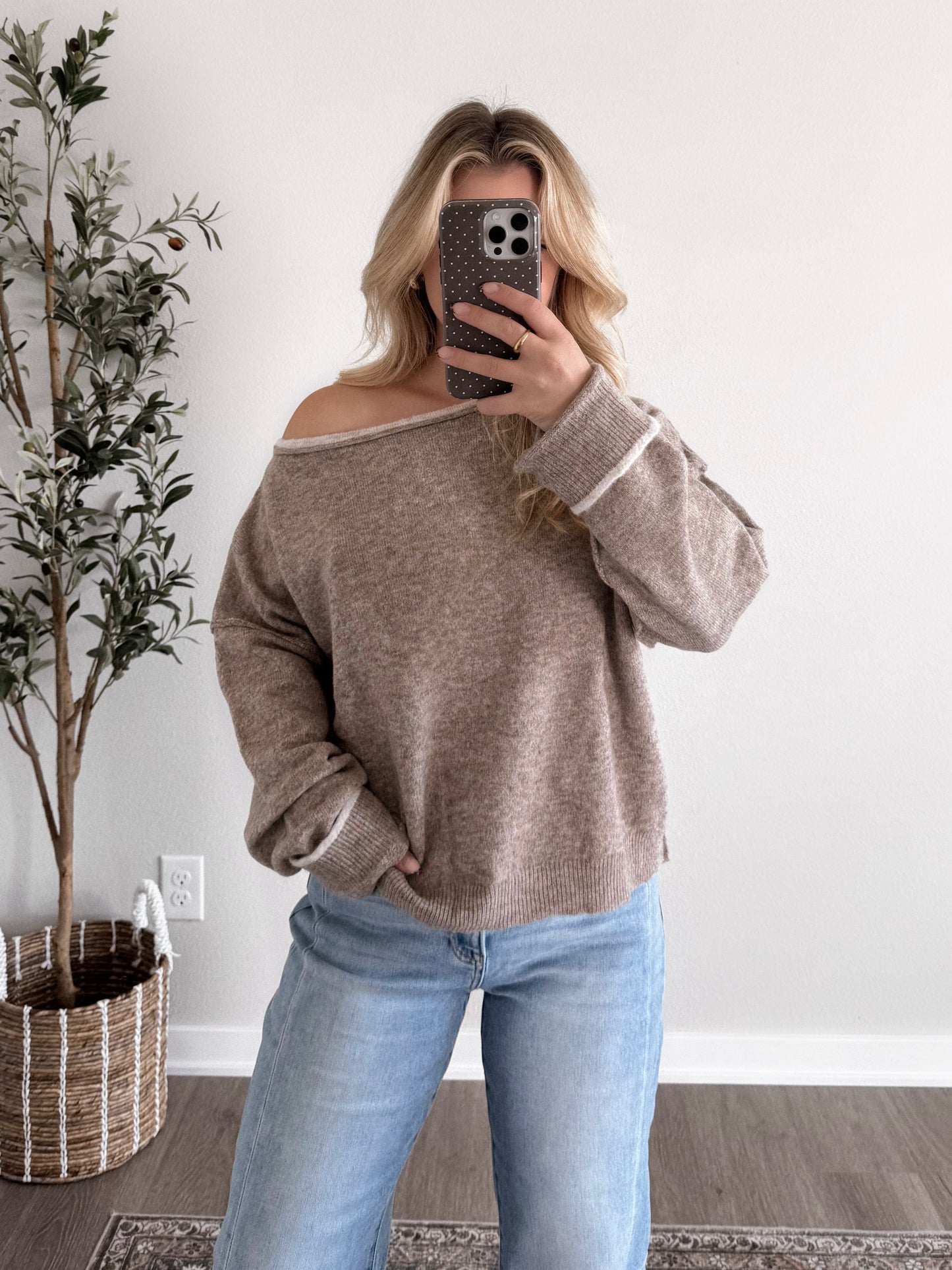 Morning Brew Boat Neck Sweater