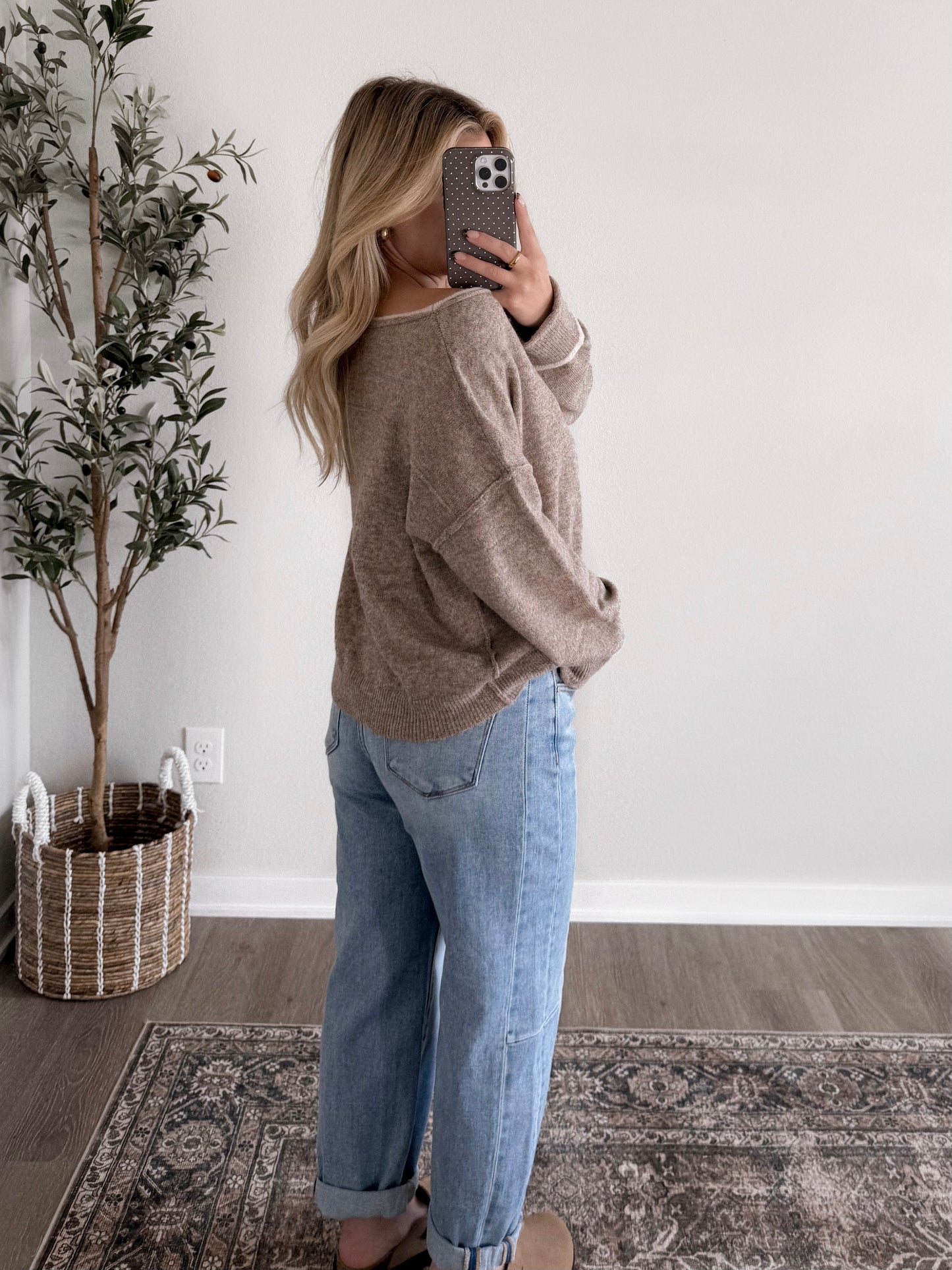 Morning Brew Boat Neck Sweater