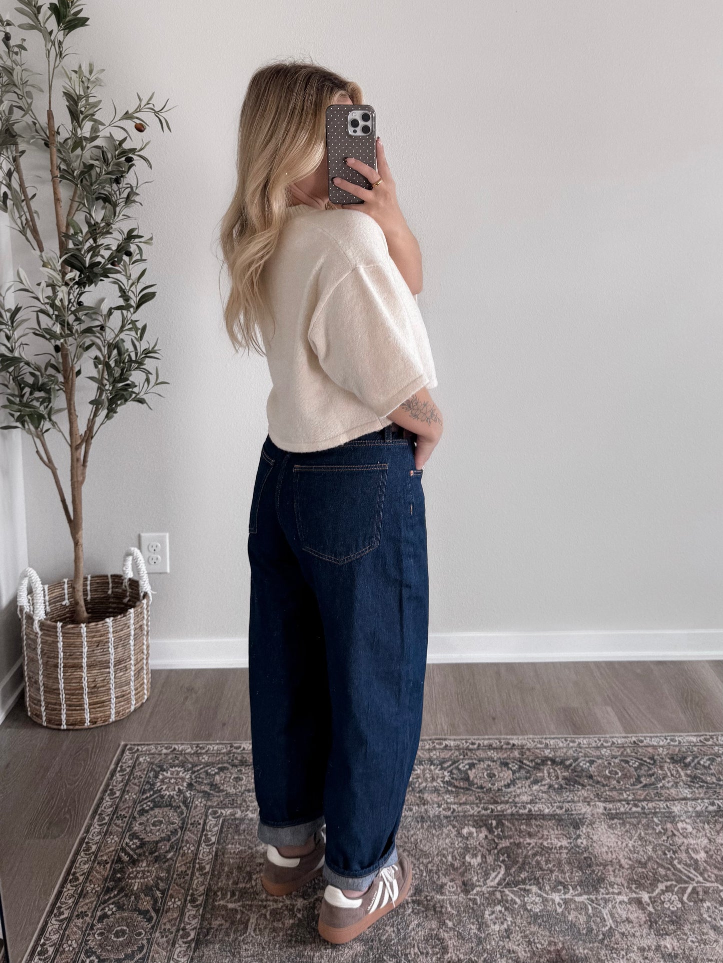 Oat Milk Button Crop Cardigan