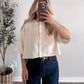 Oat Milk Button Crop Cardigan