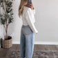 Coffee Date Cropped Knit Sweater / Off White