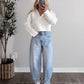 Coffee Date Cropped Knit Sweater / Off White