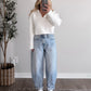 Coffee Date Cropped Knit Sweater / Off White