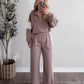 Leisure Lane Scuba Pant Set / Mocha