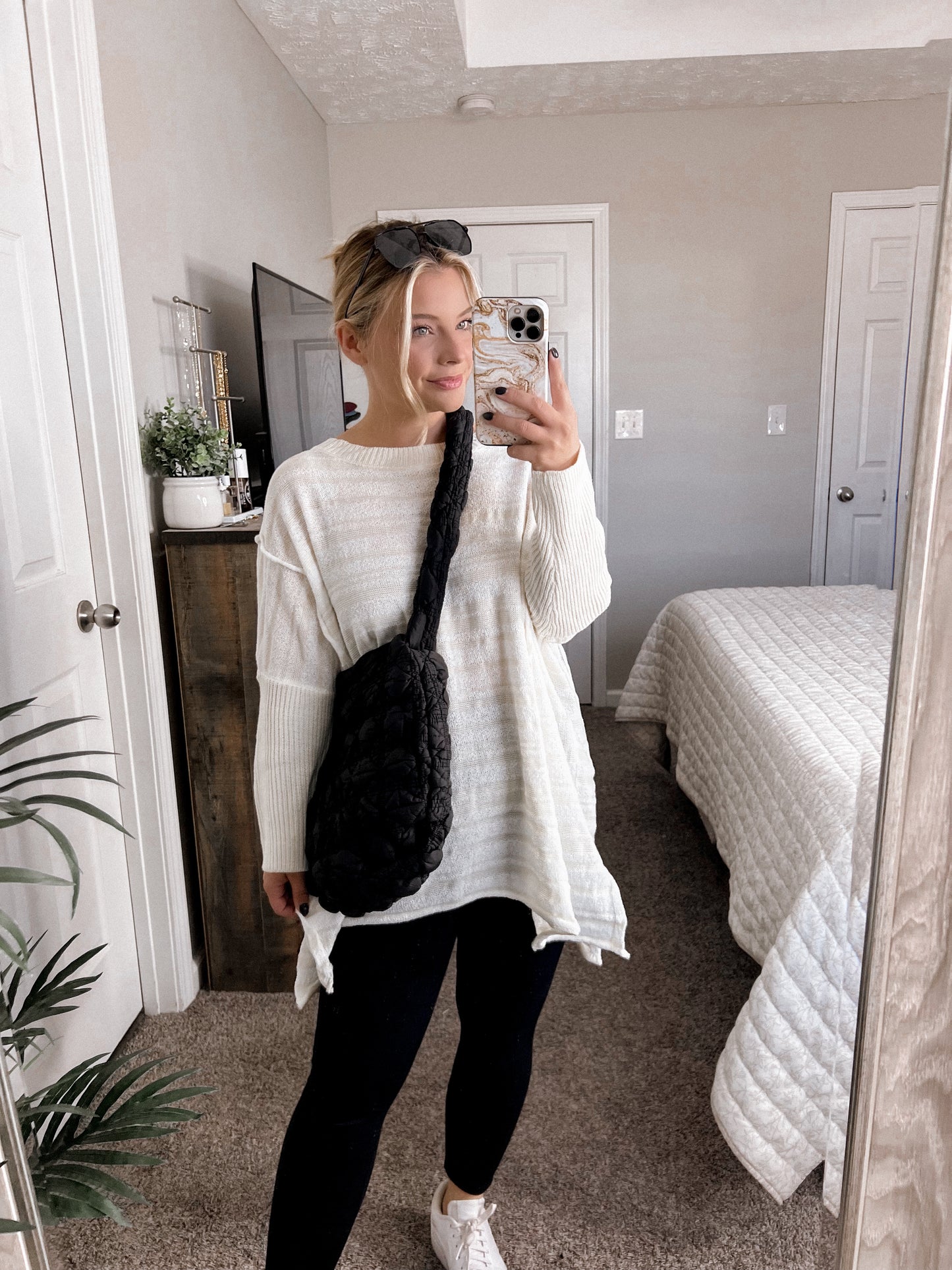 Winter Whites Striped Tunic Sweater Final Sale