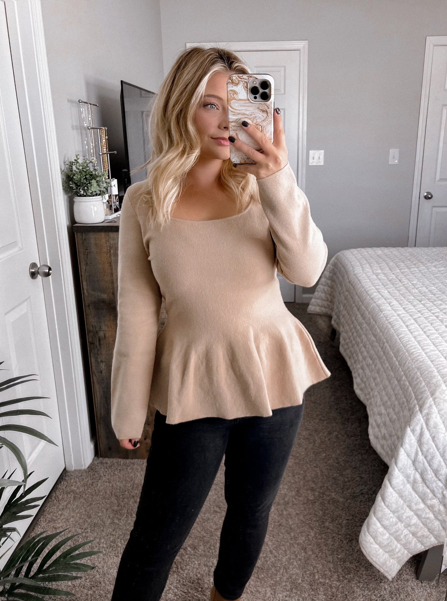 Blessed Season Peplum Sweater Final Sale