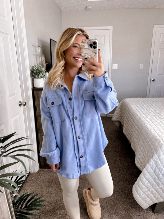 Winter Capri French Terry Button Down Final Sale