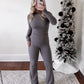 Yoga Girl Athleisure Set / Long Sleeve Grey