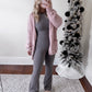 Powder Pink Chenille Open Knit Cardigan