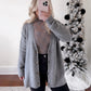 Gray Button Down Ribbed Sweater