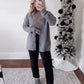 Gray Button Down Ribbed Sweater