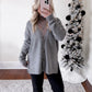 Gray Button Down Ribbed Sweater