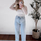 Rae High Waisted Wide Leg Straight Denim