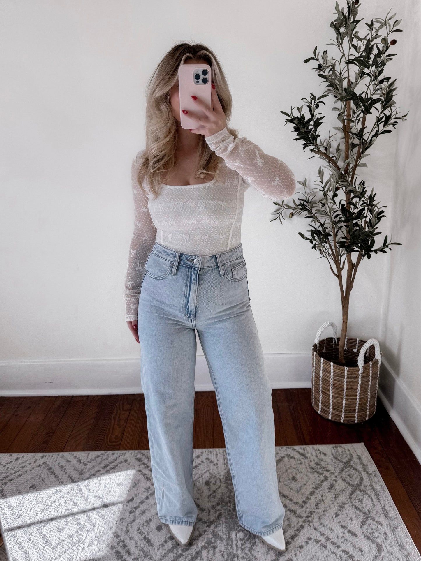 Rae High Waisted Wide Leg Straight Denim