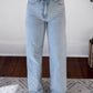 Rae High Waisted Wide Leg Straight Denim