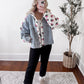 Sherpa Floral Denim Jacket