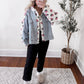 Sherpa Floral Denim Jacket