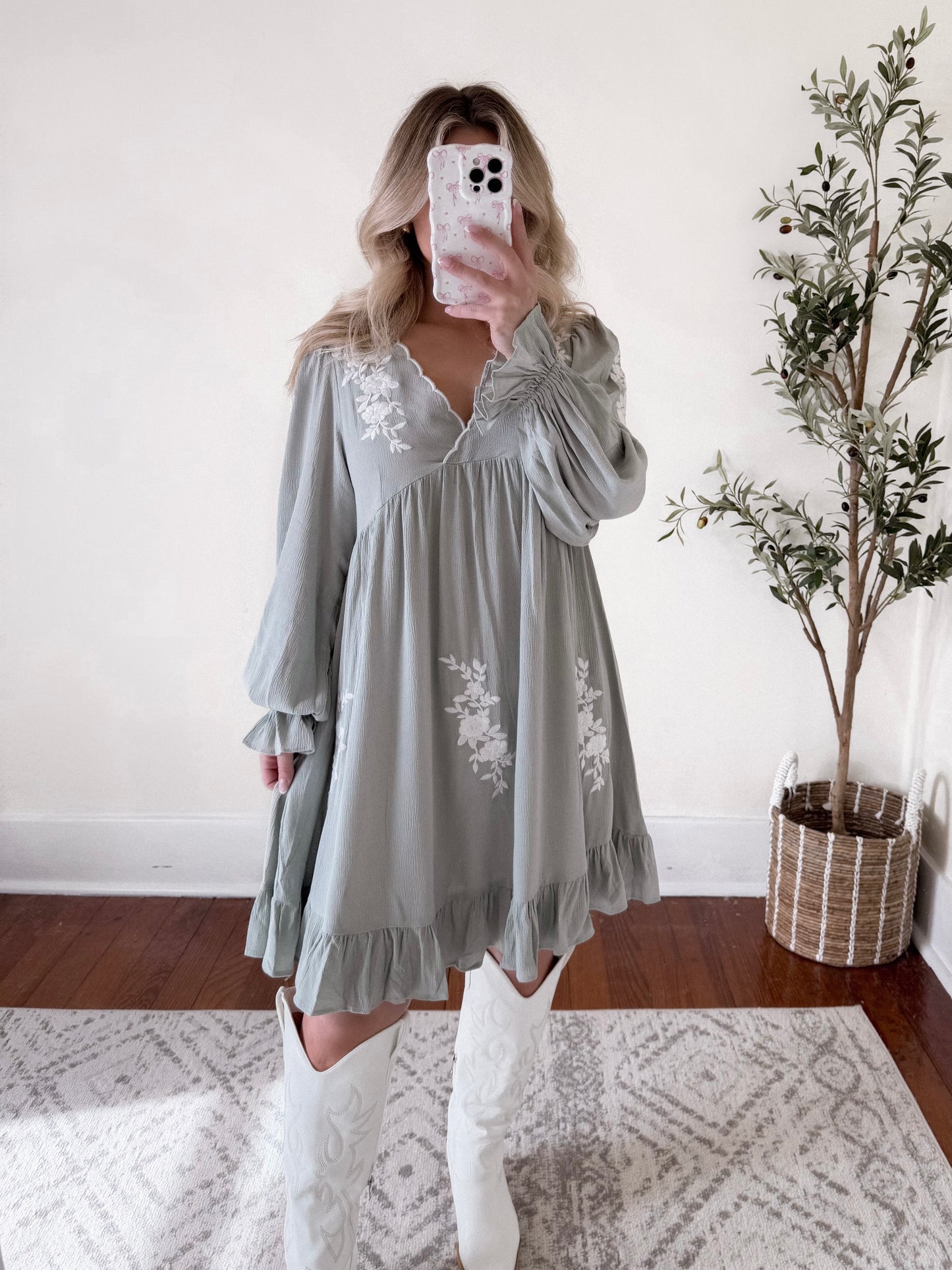 Faith Embroidered Babydoll Dress