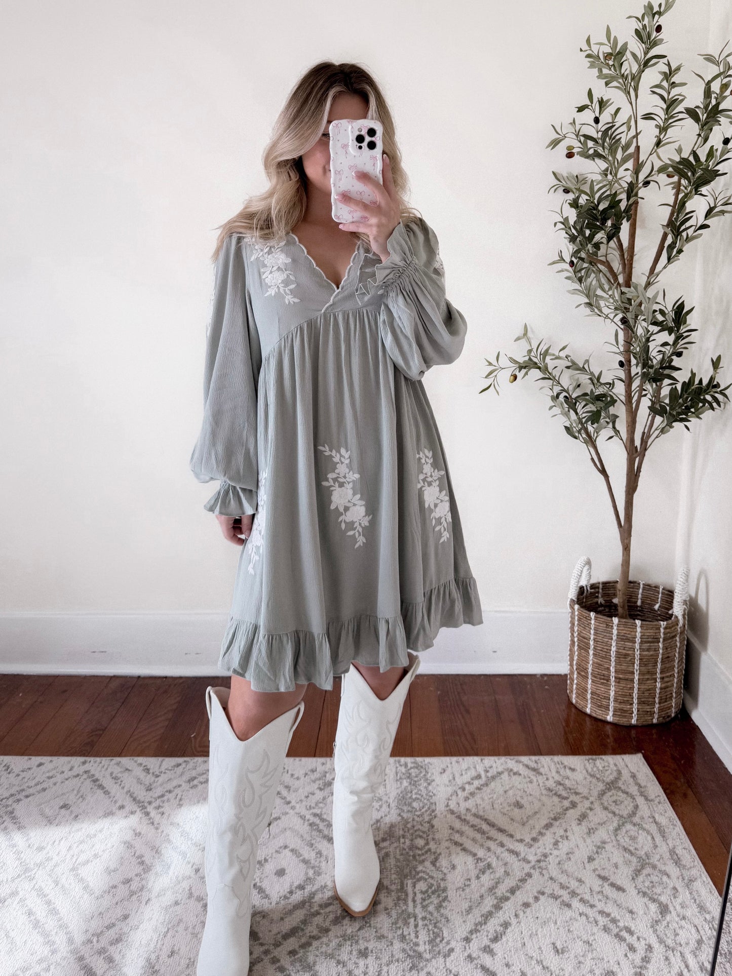 Faith Embroidered Babydoll Dress