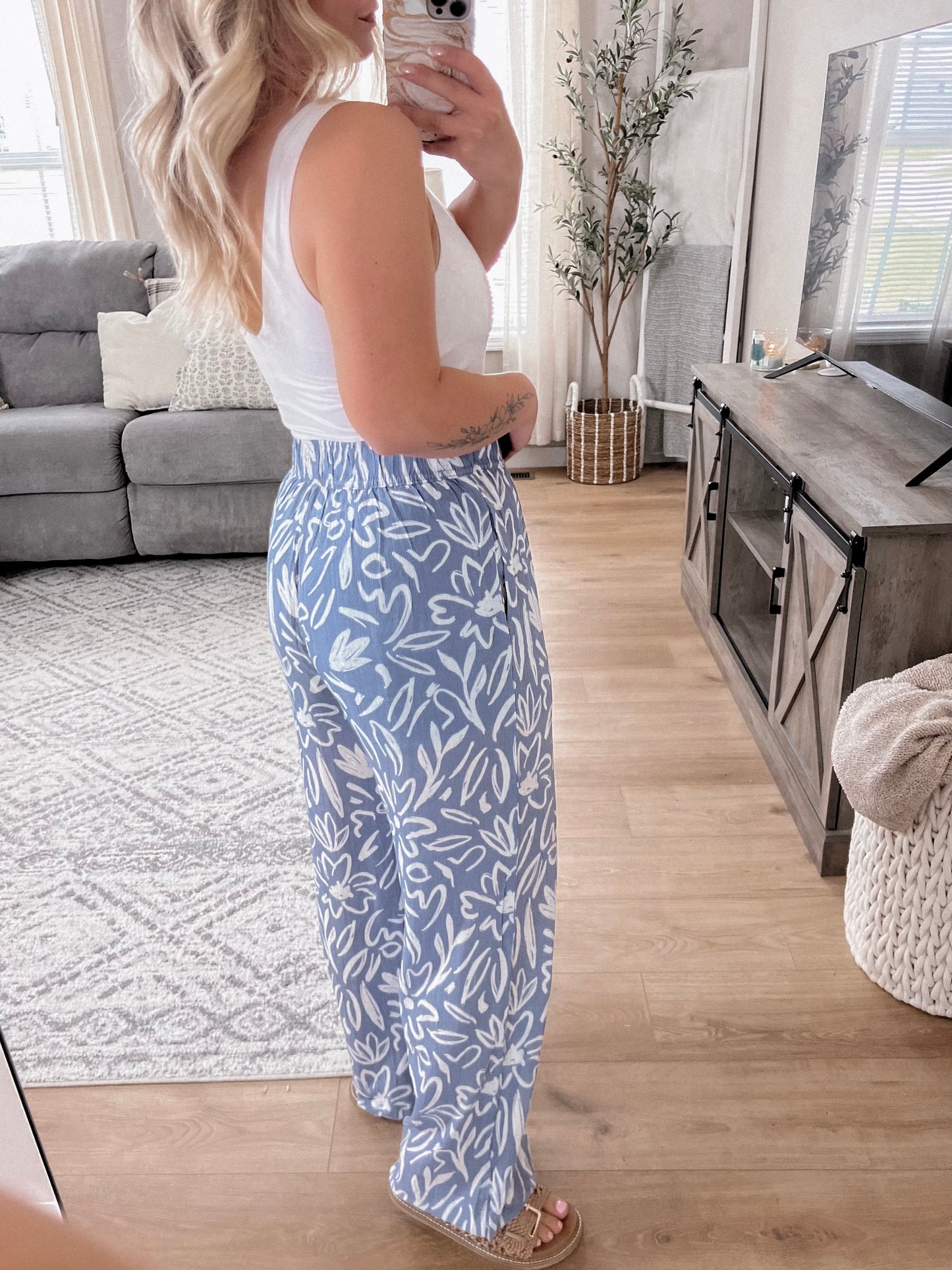 Floral Skies Wide Leg Pants