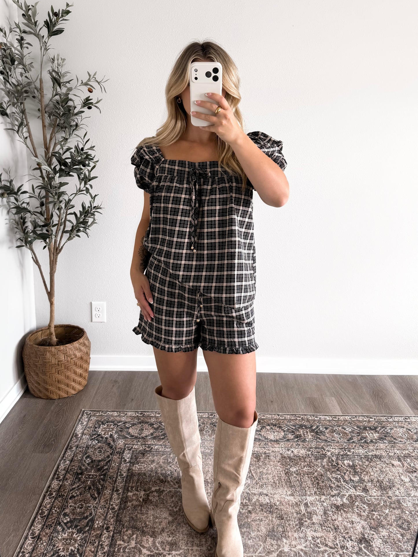 Hunter Moon Plaid Short Set
