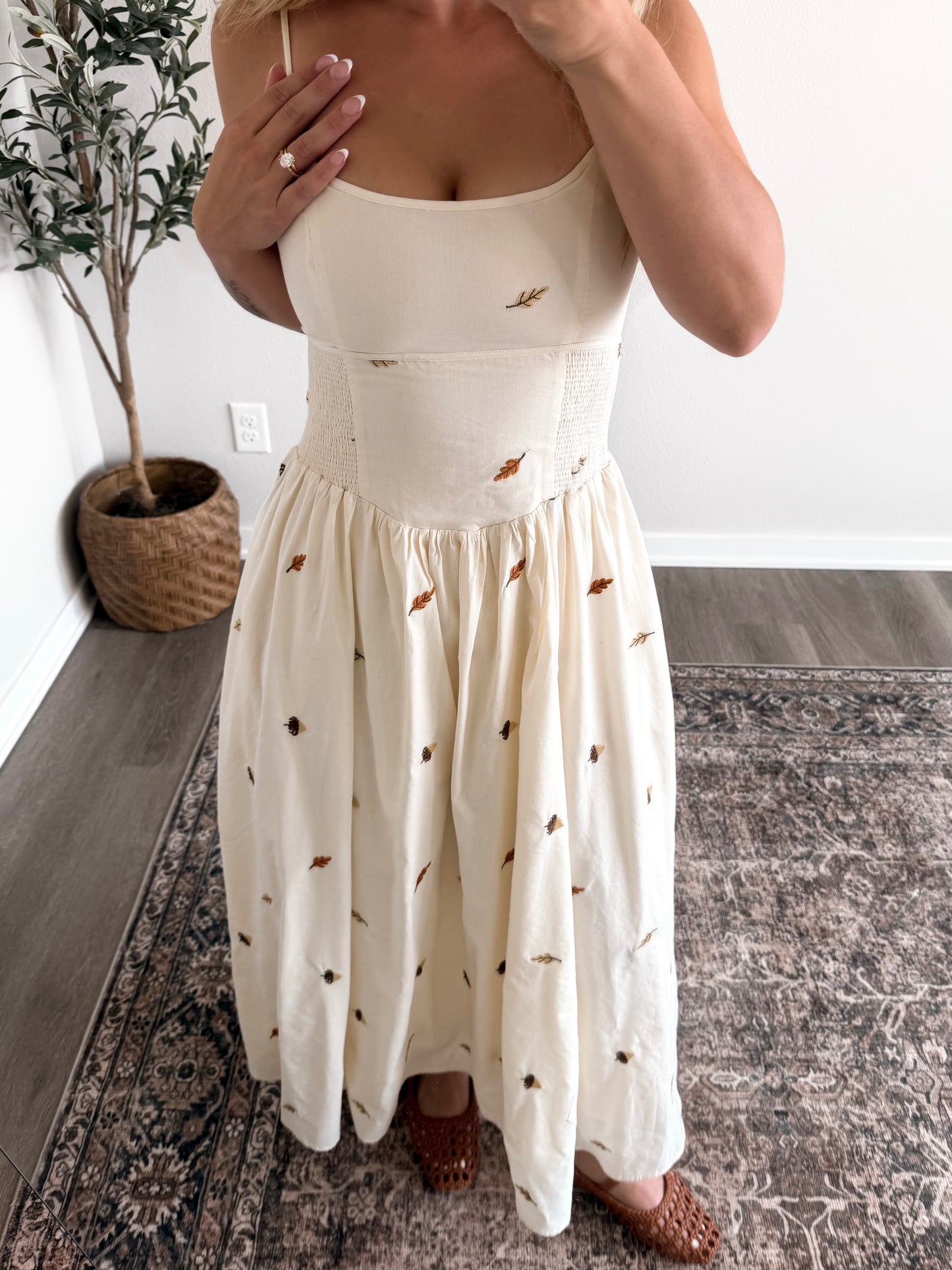 Oak & Acorn Embroidered Maxi Dress