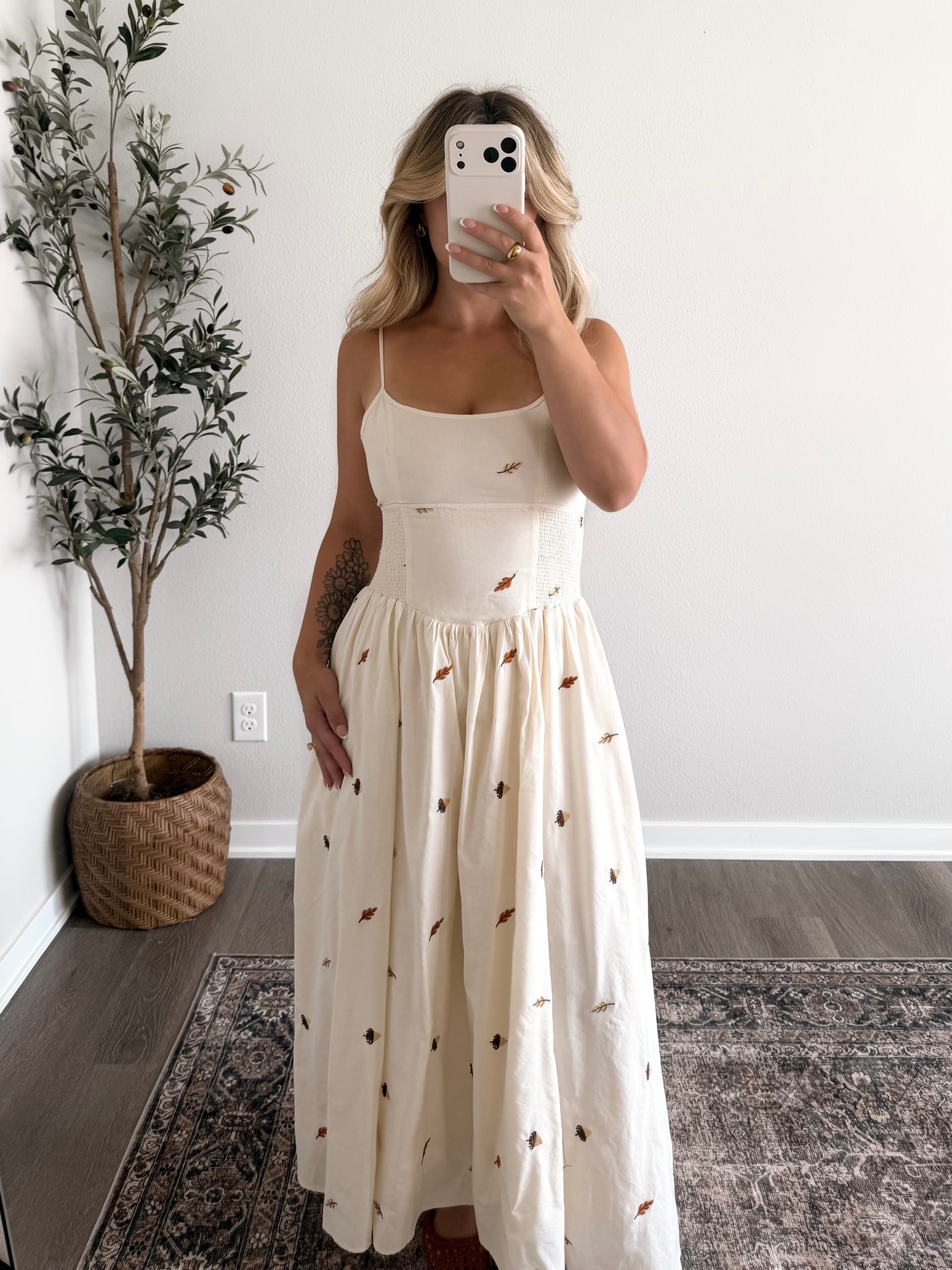 Oak & Acorn Embroidered Maxi Dress