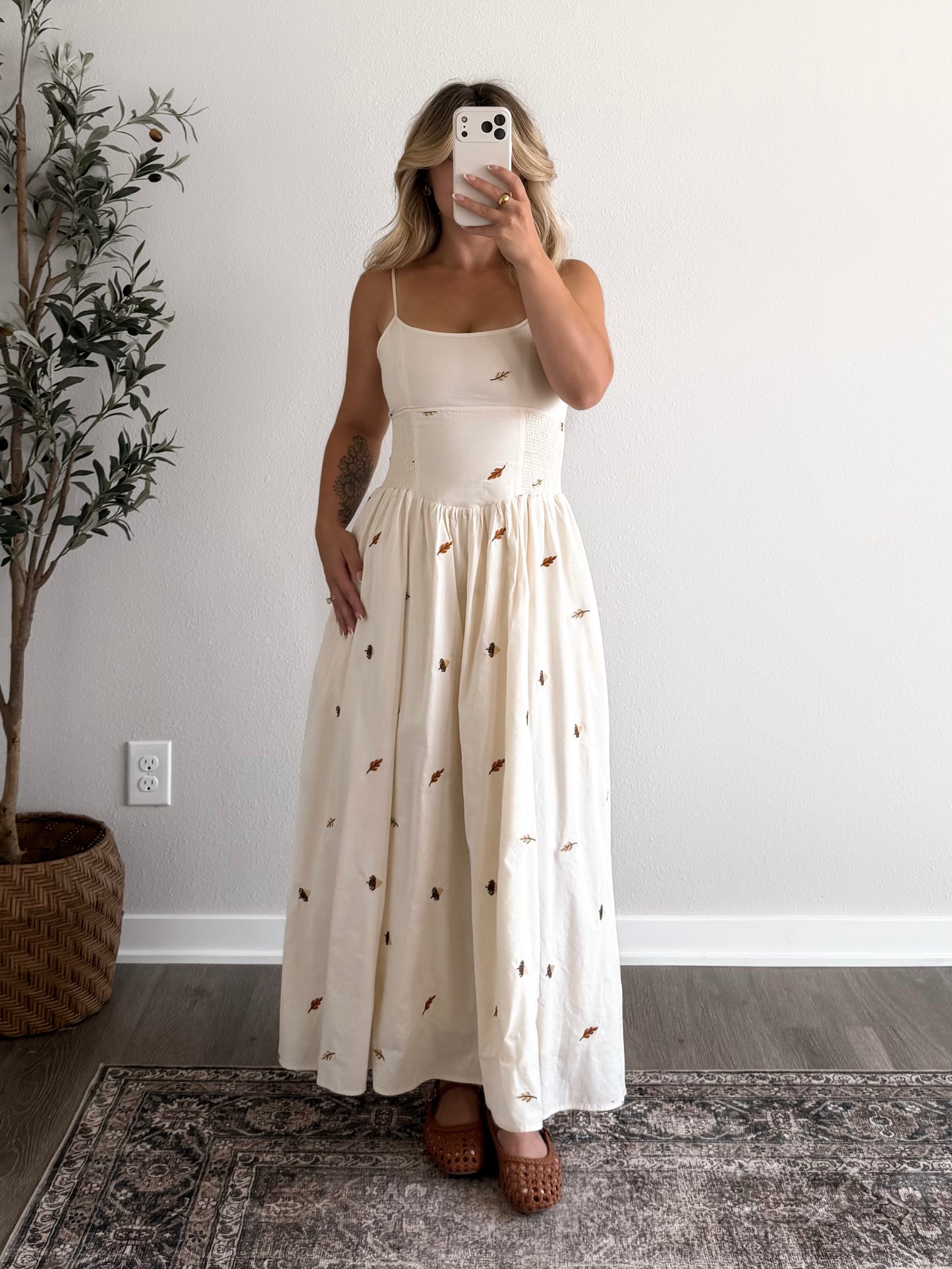 Oak & Acorn Embroidered Maxi Dress