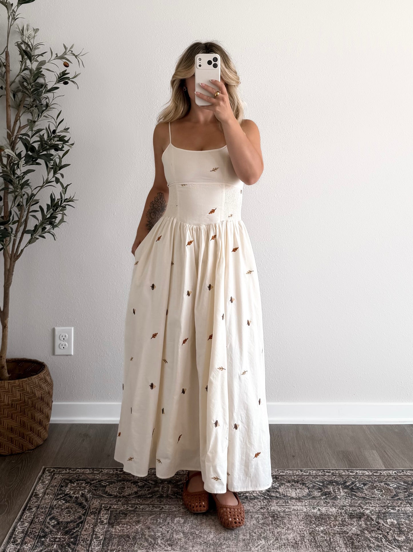 Oak & Acorn Embroidered Maxi Dress