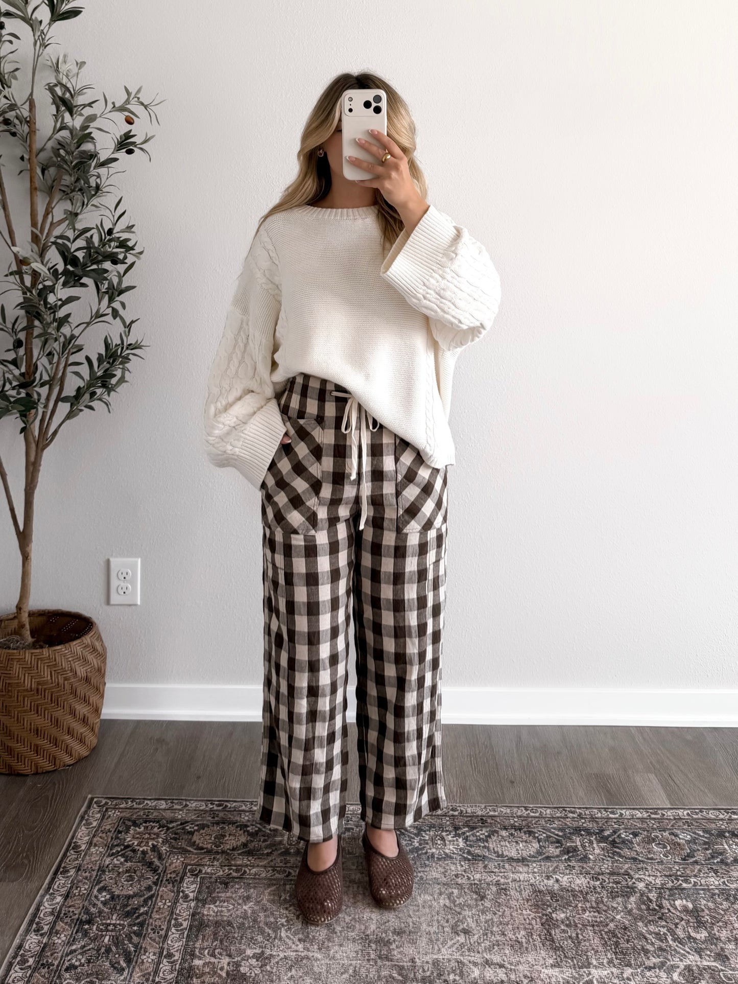 Brownie Batter Gingham Pant
