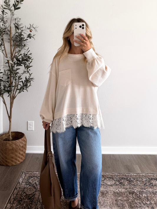 Cabin Morning Waffle Knit Top (Restocking 8.03)