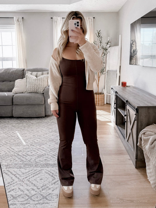 Shot Of Mocha Athleisure Jumpsuit