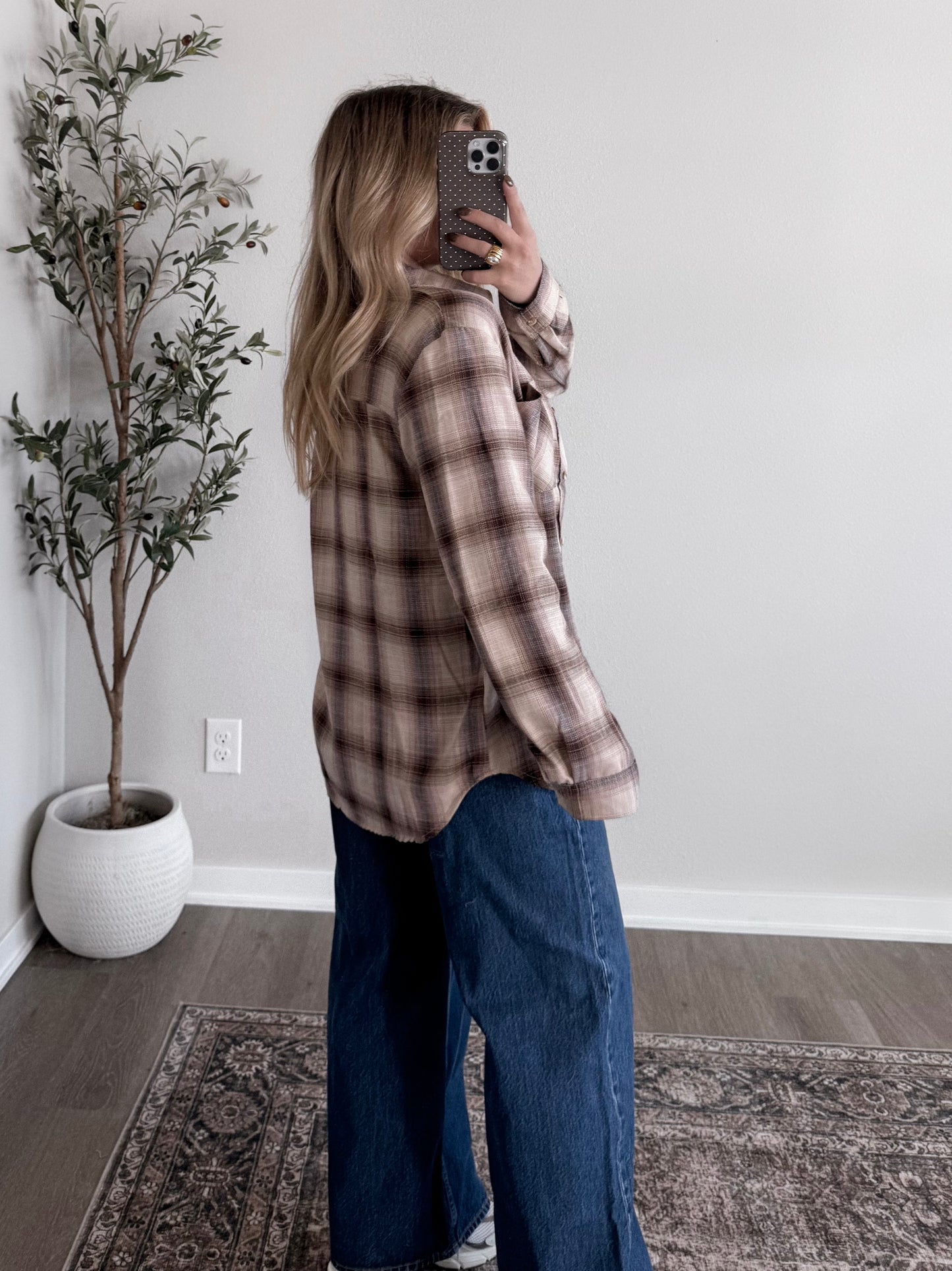 Autumn Day Relaxed Flannel / Beige-Brown