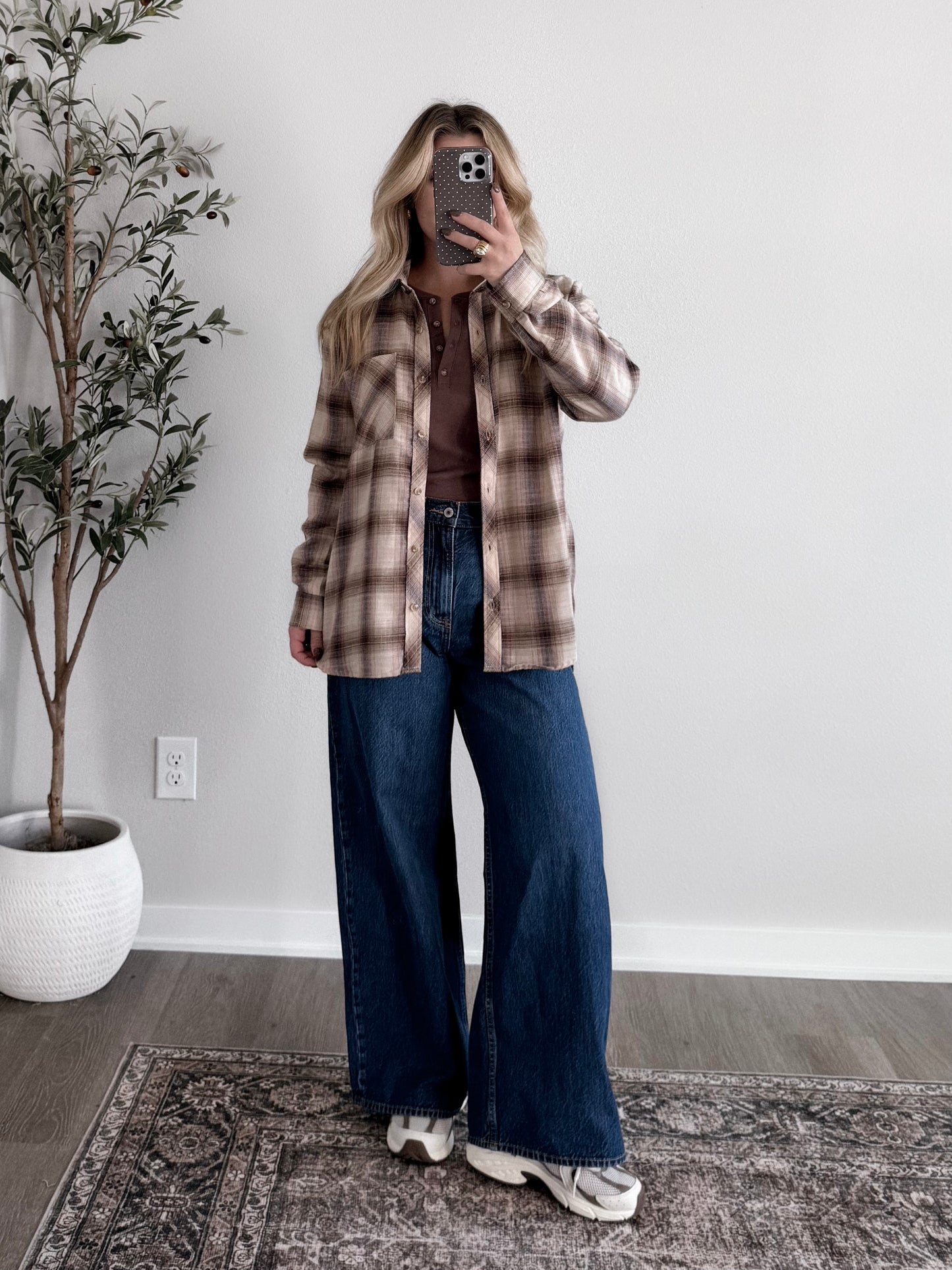 Autumn Day Relaxed Flannel / Beige-Brown