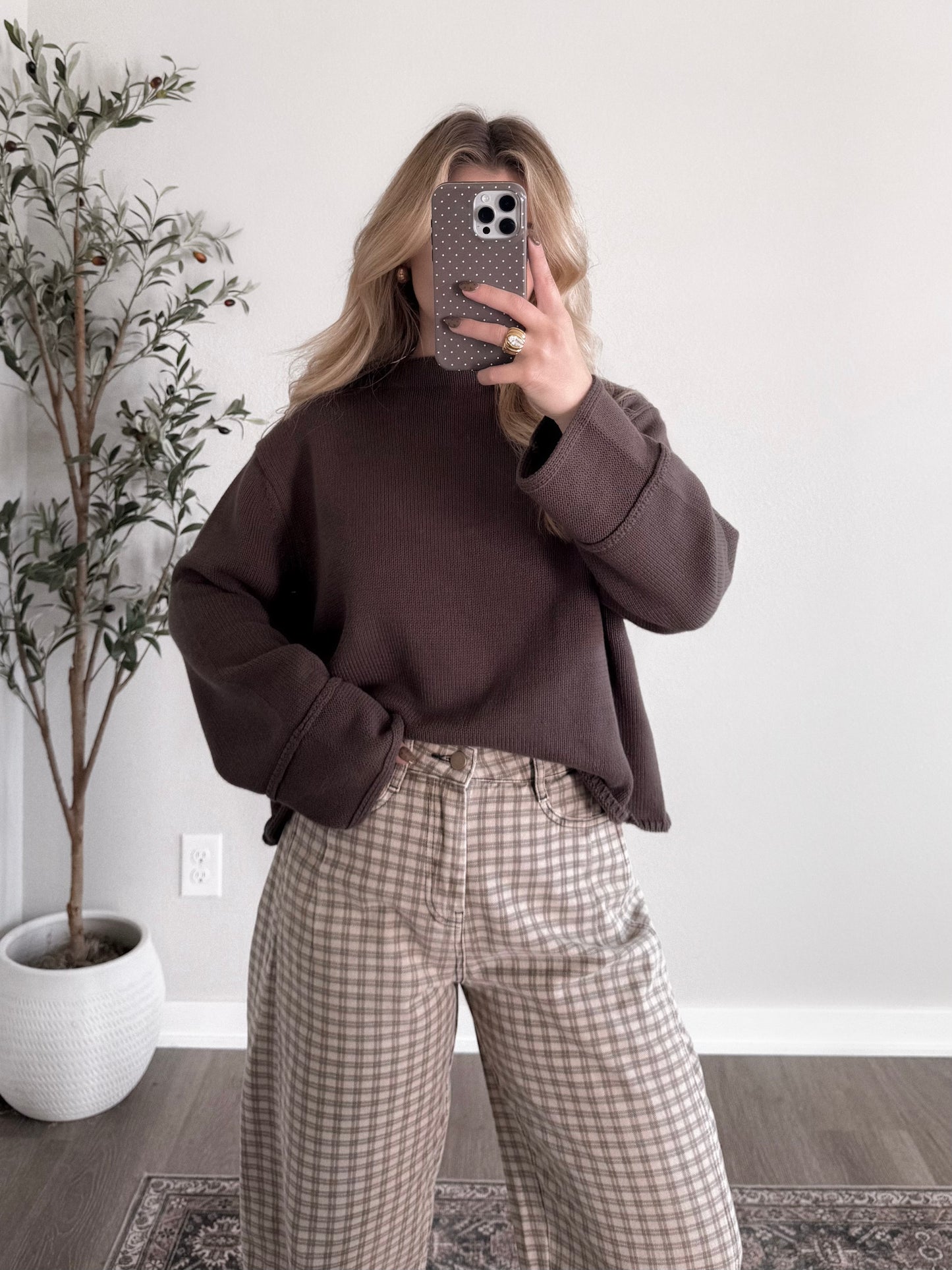 Gridlock Check Print Barrel Pant (Restocking Late Dec)